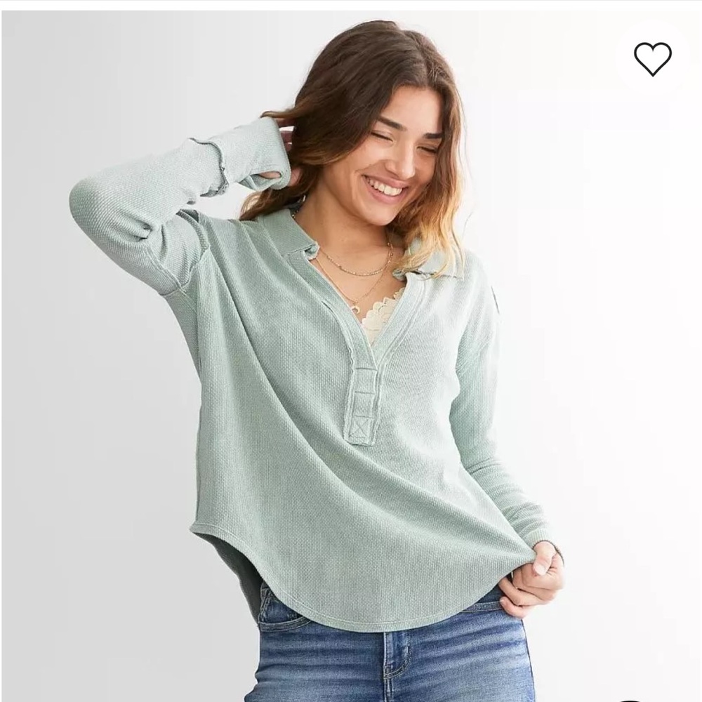 Free People Anakin thermal pullover in Still Pond size medium EUC
